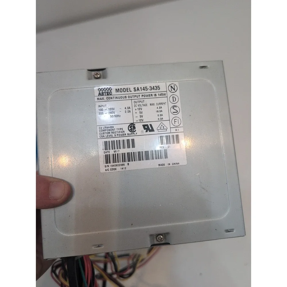 ASTEC SA145-3435 REV 01 145W Power Supply